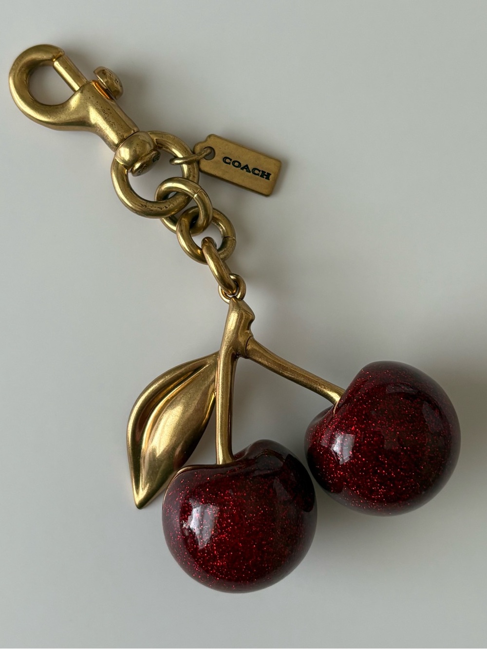Coach Cherries Brass Gold Handbag Bag Charm